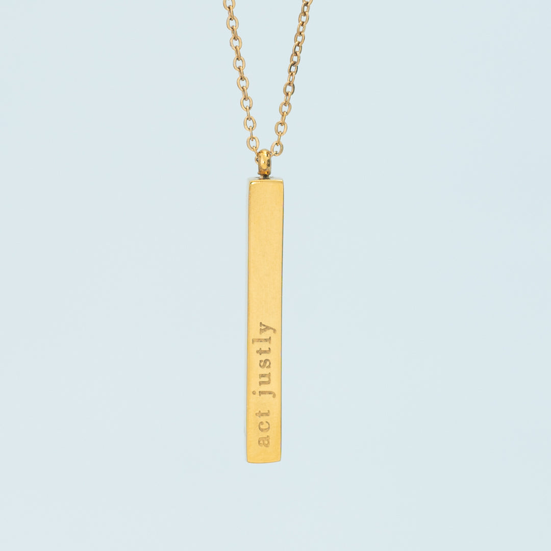 Give Justice Gold Bar Necklace