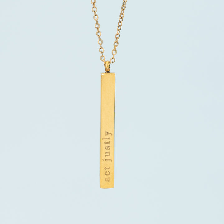 Give Justice Gold Bar Necklace