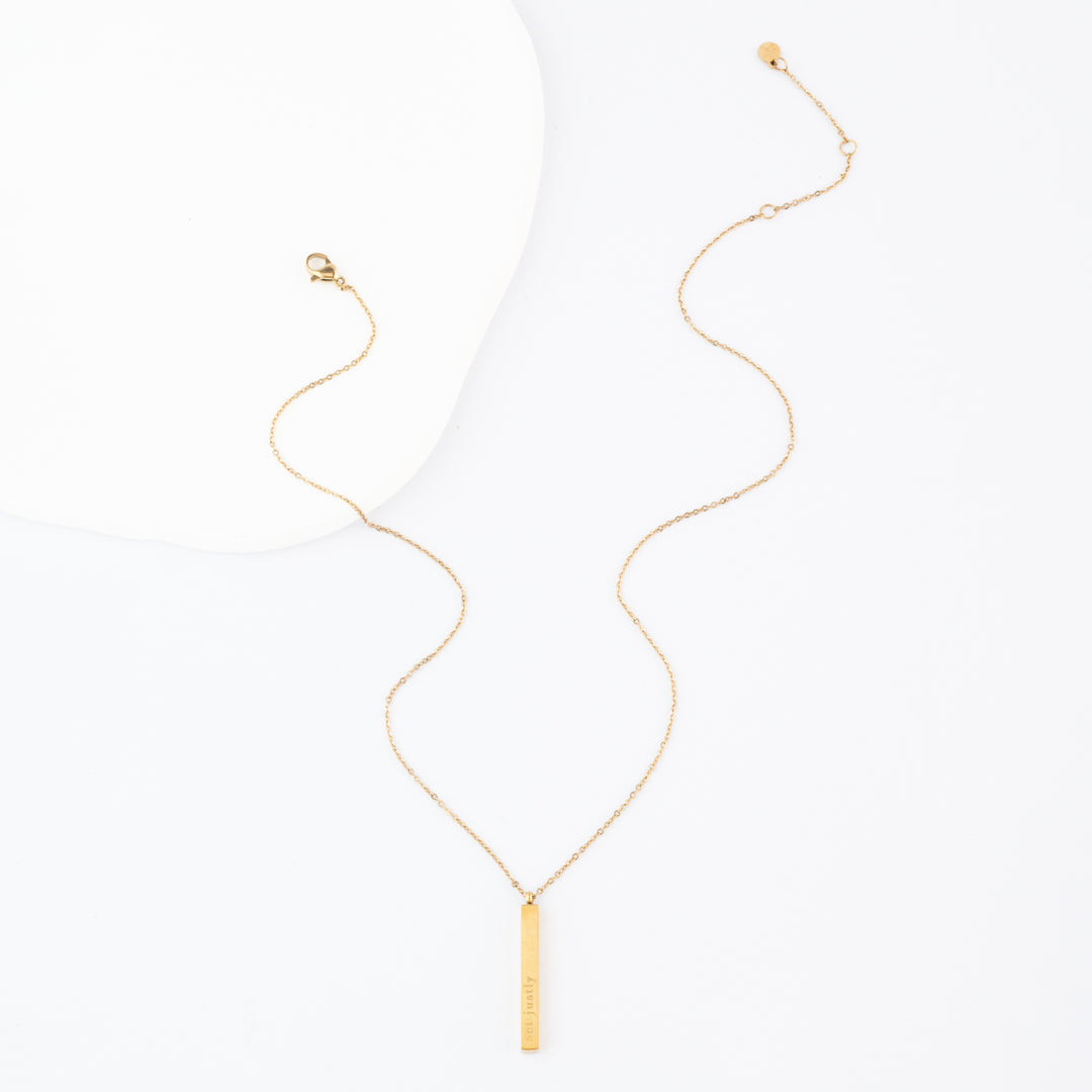 Give Justice Gold Bar Necklace