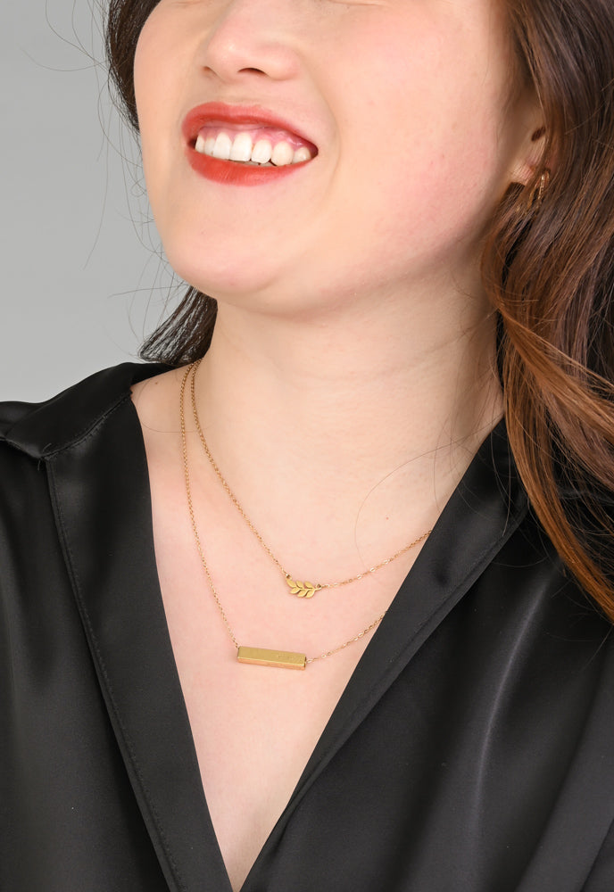 Walk Humbly Bar Necklace