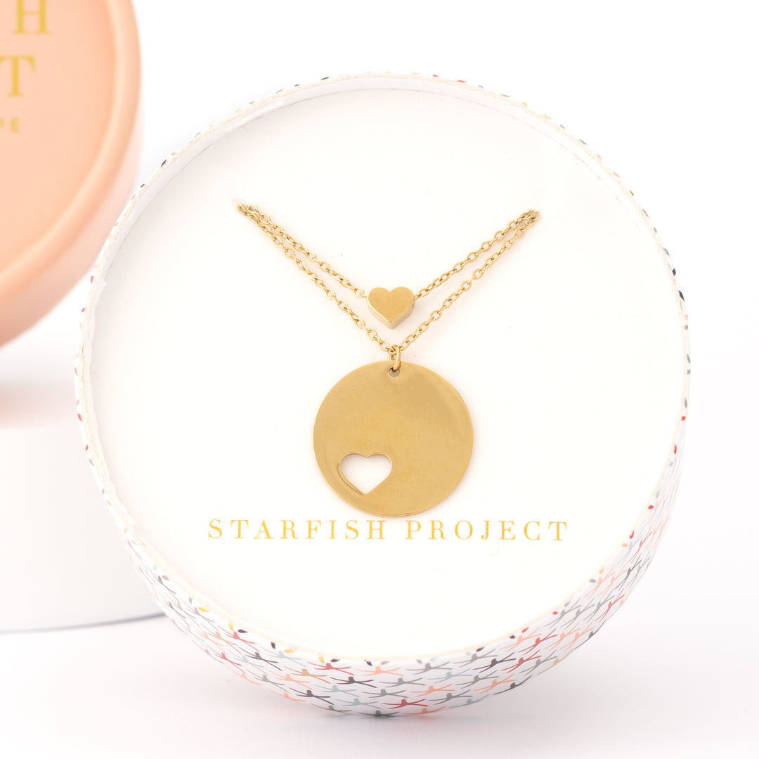 Forever In My Heart Necklace Set in Gold