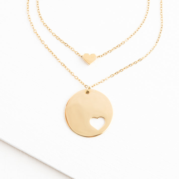 Forever In My Heart Necklace Set in Gold