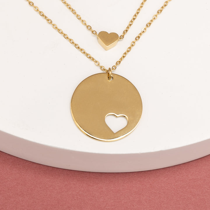 Forever In My Heart Necklace Set in Gold
