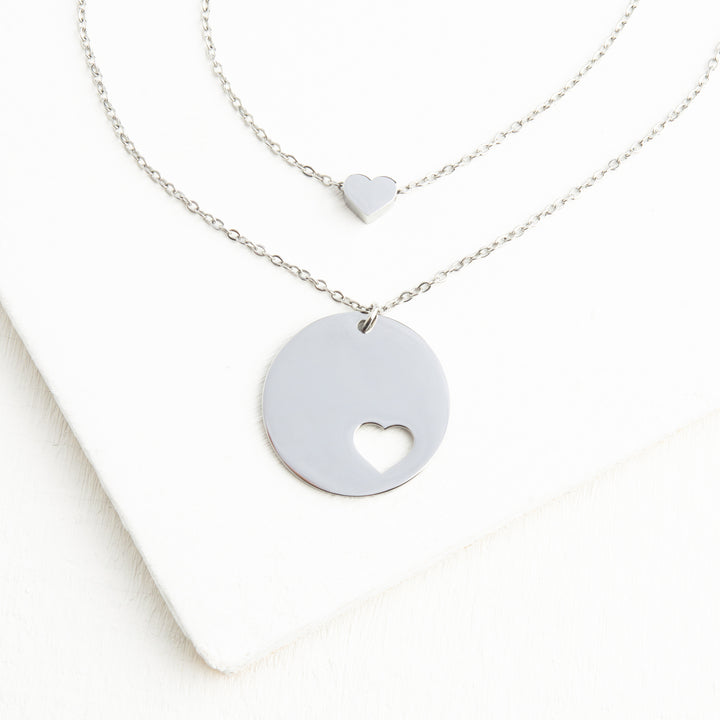 Forever In My Heart Necklace Set in Silver