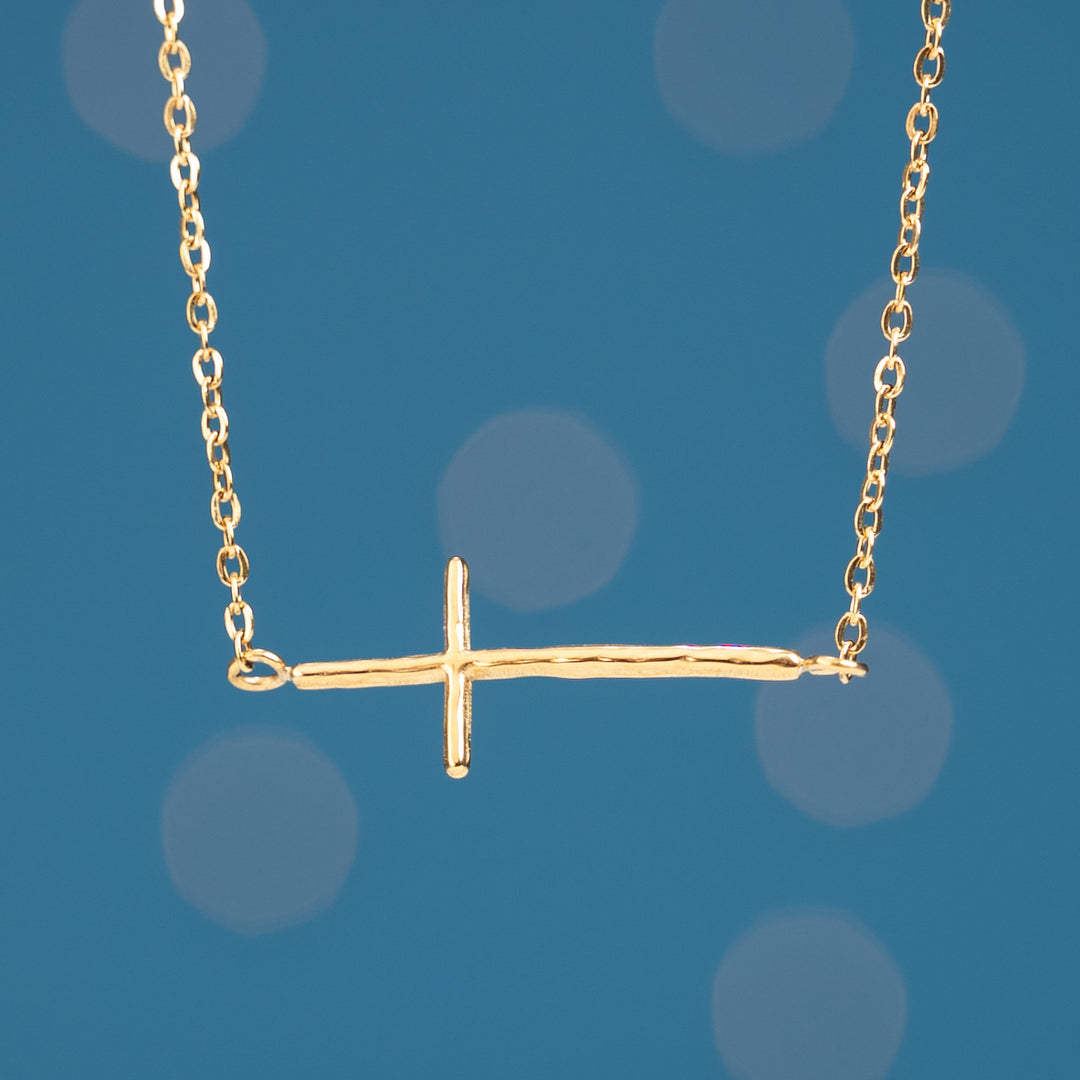 Radiant Cross Necklace in Gold