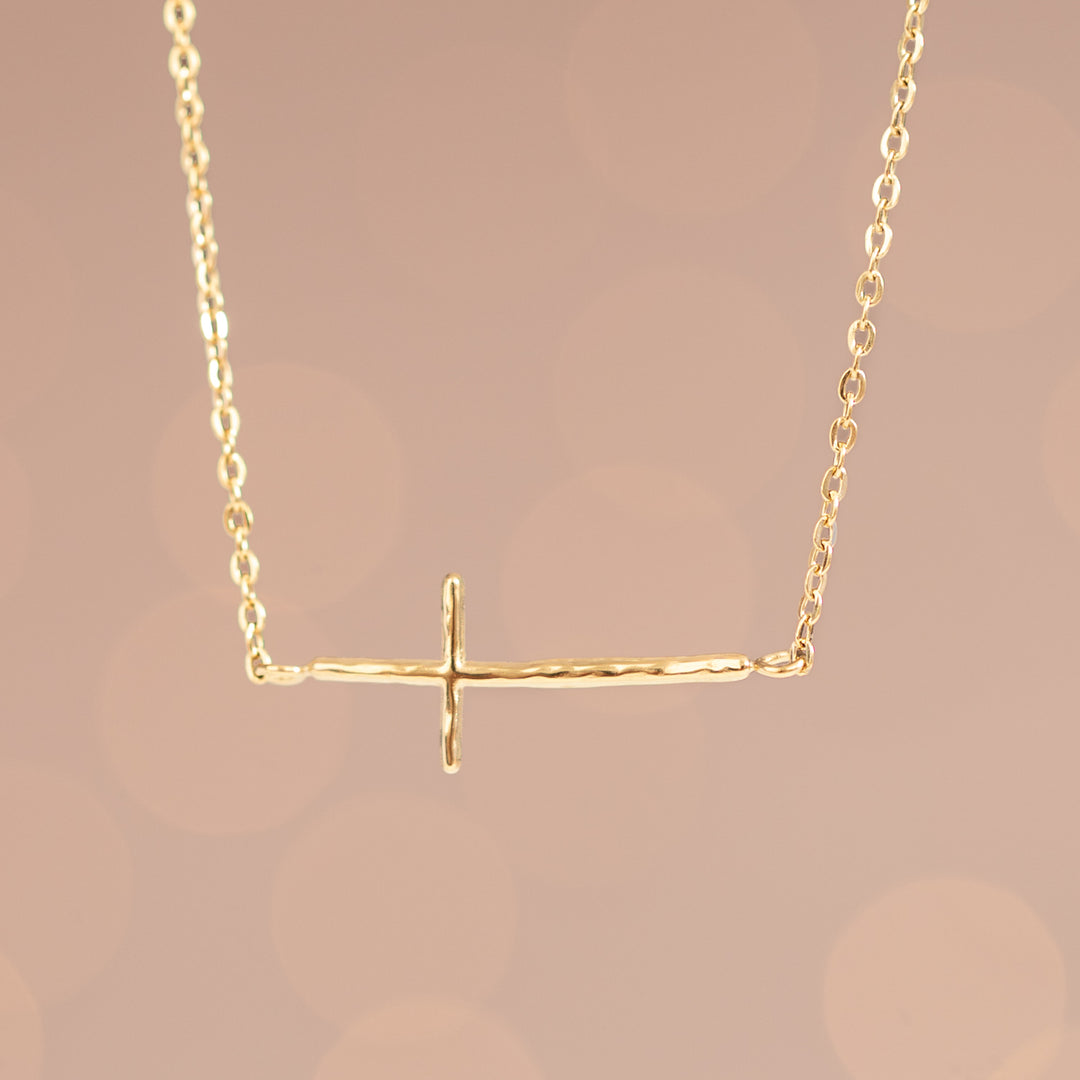 Radiant Cross Necklace in Gold