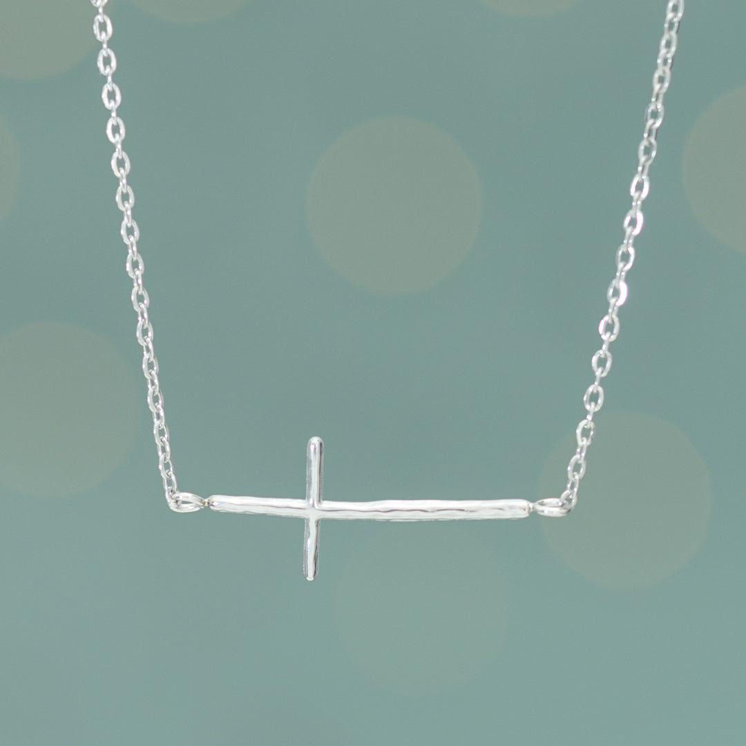 Radiant Cross Necklace in Silver