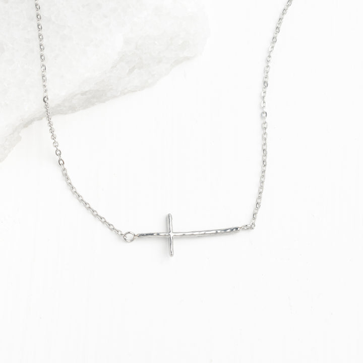 Radiant Cross Necklace in Silver