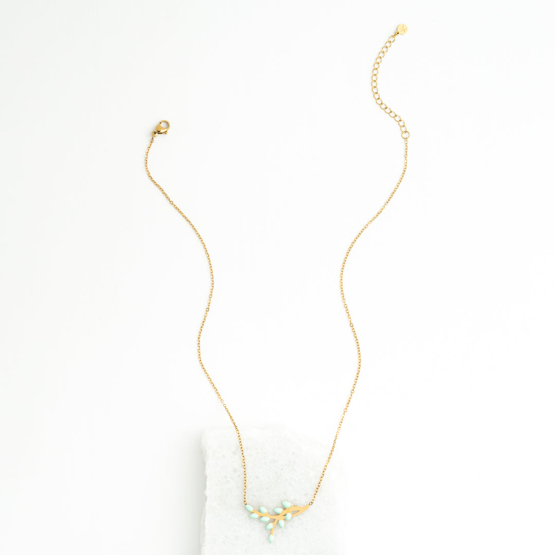 Shared Hope Leaf Necklace in Mint