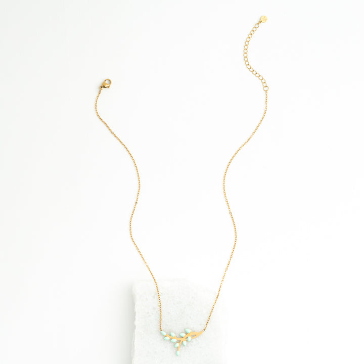 Shared Hope Leaf Necklace in Mint