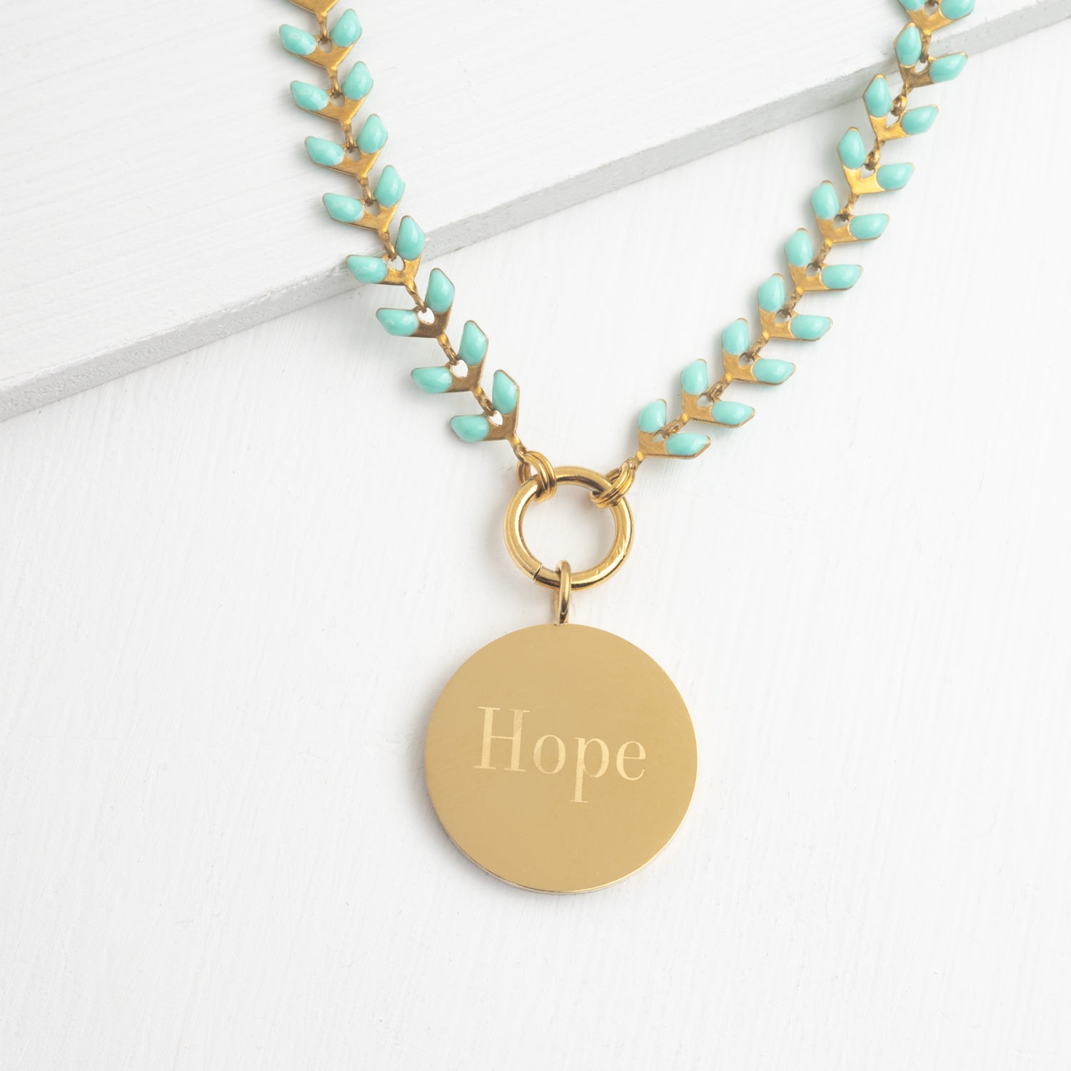 Hope Pendant on Seeds of Hope Chain in Mint – Starfish Project UK