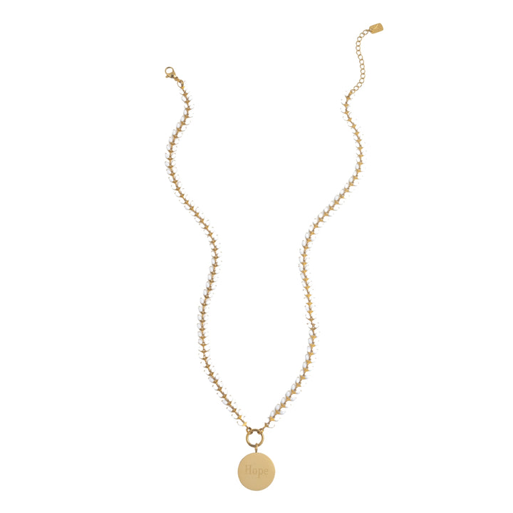 Hope Pendant on Seeds of Hope Chain in Ivory