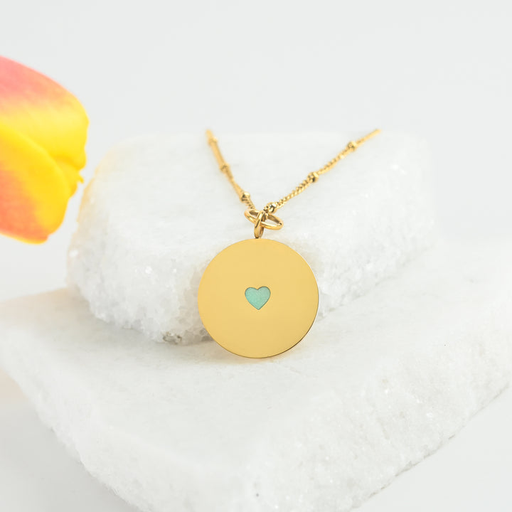 Cherished Heart Pendant with Mint Heart