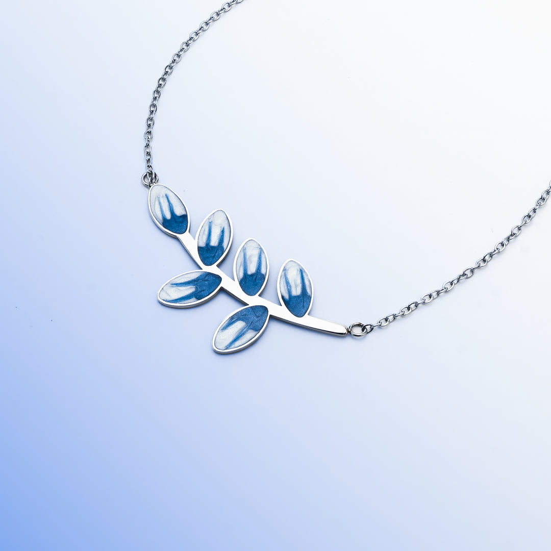 Hope Grows Necklace in Silver & Blue