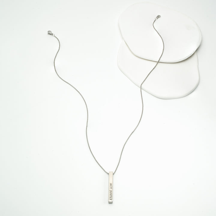 Justice Stainless Bar Necklace