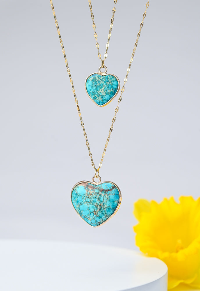 Always With You Jasper Heart Necklace Set