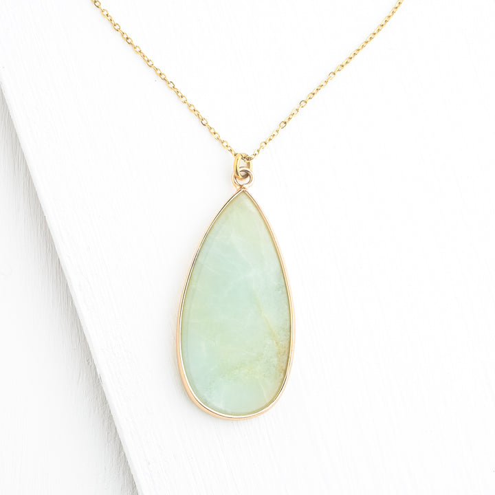 Everlasting Teardrop Necklace in Amazonite