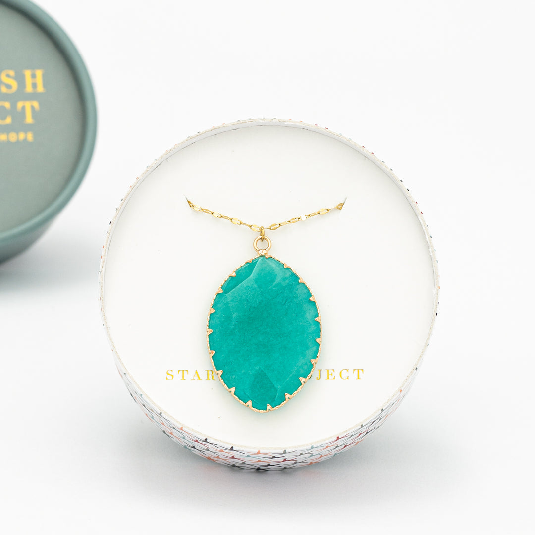 Radiant Light Crystal Necklace in Aqua