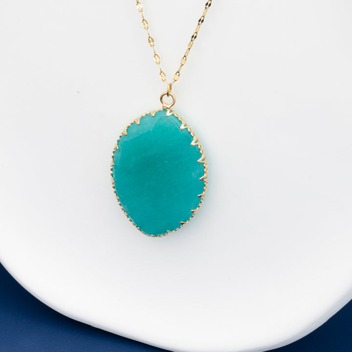 Radiant Light Crystal Necklace in Aqua
