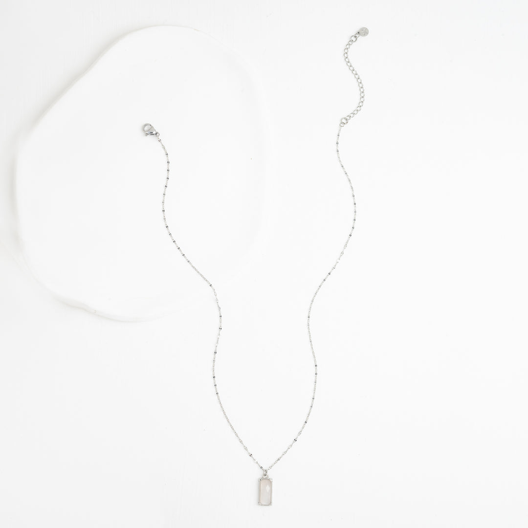 Moonlit Grace Necklace in Silver & Moonstones