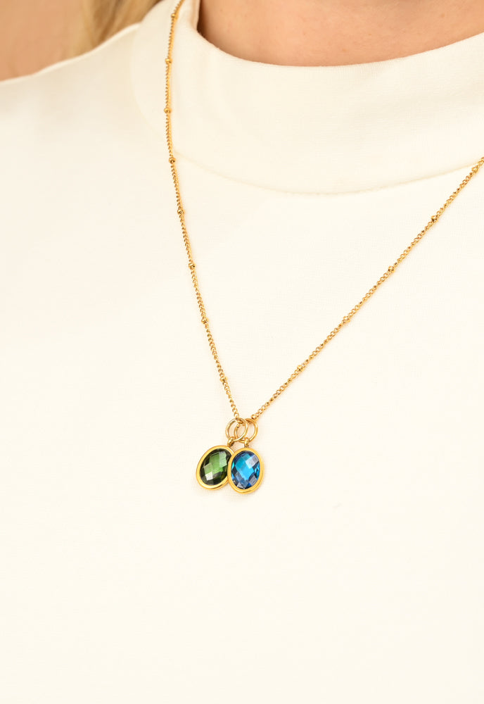 Medium Chain- December Birthstone Crystal Pendant