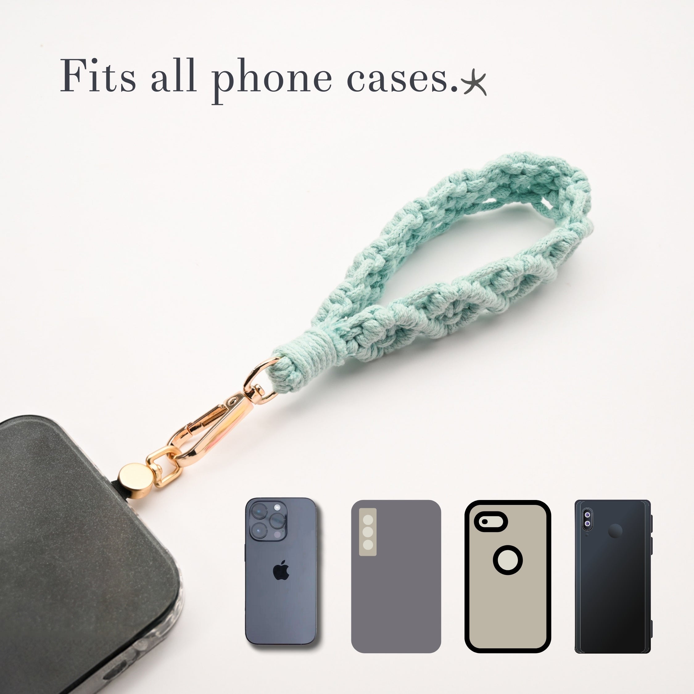 Fresh Mint Macramé Wrist Strap (Phone, Keys, Bag Accessorry