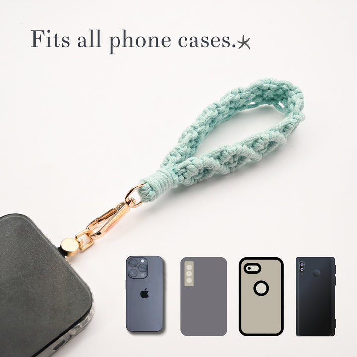 Fresh Mint Macramé Wrist Strap (Phone, Keys, Bag Accessorry)