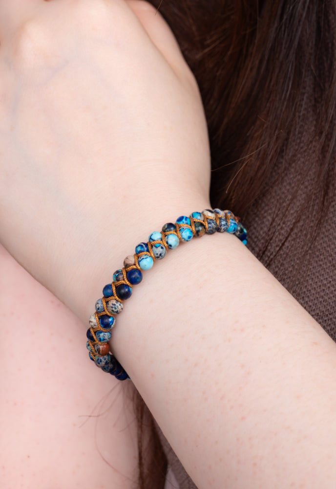 Wear Blue Handwoven Beaded Bracelet