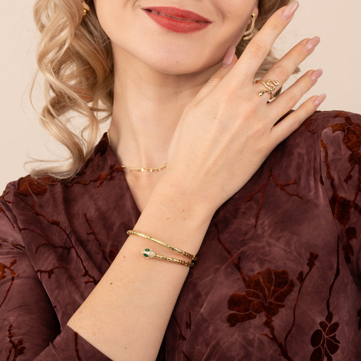 Snake 'Little Dragon' Cuff Bracelet