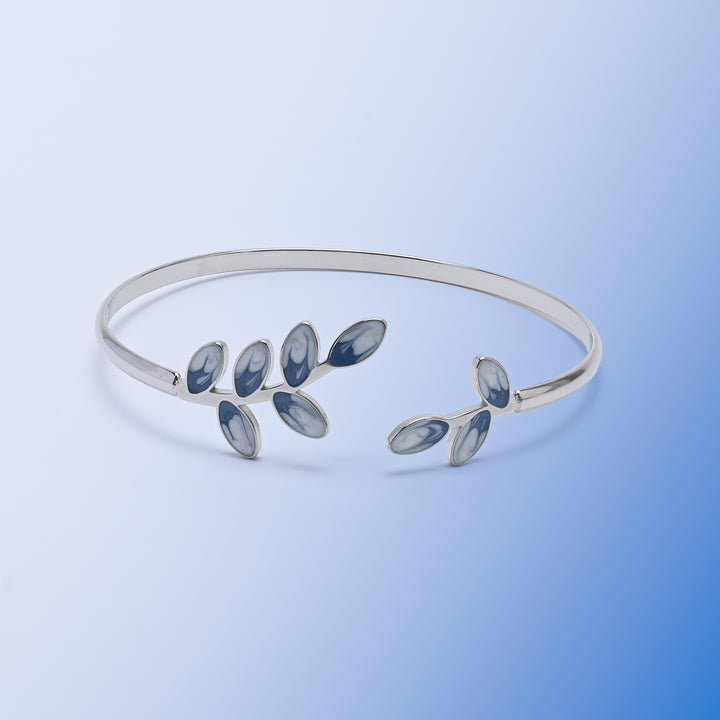 Hope Grows Cuff in Silver & Blue
