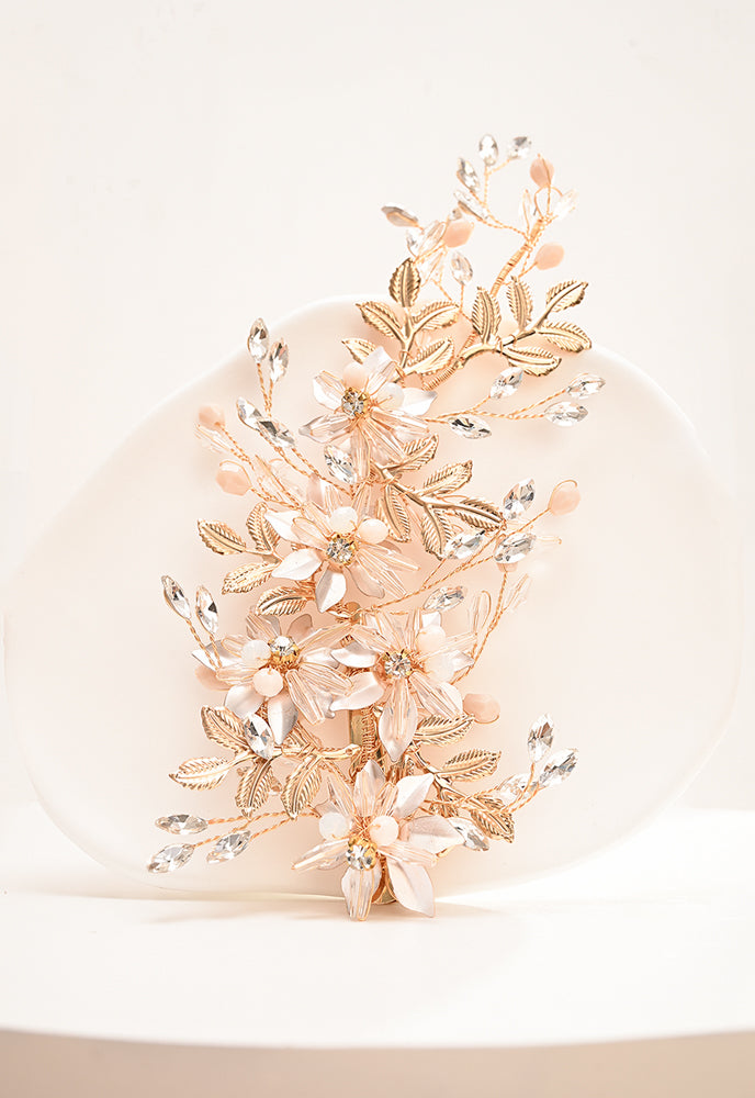 Magnolia Crystal and Zircon Hair Clip