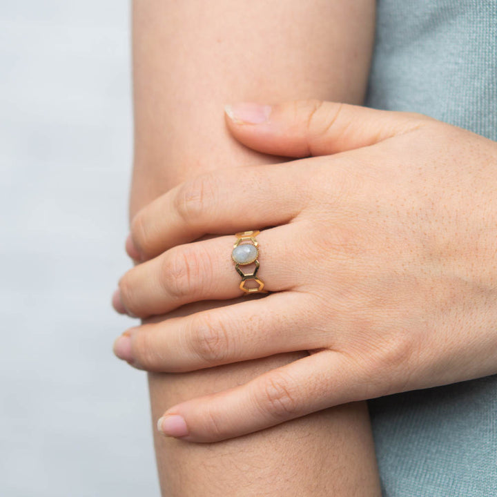 Kady Slate Gray and Gold Ring