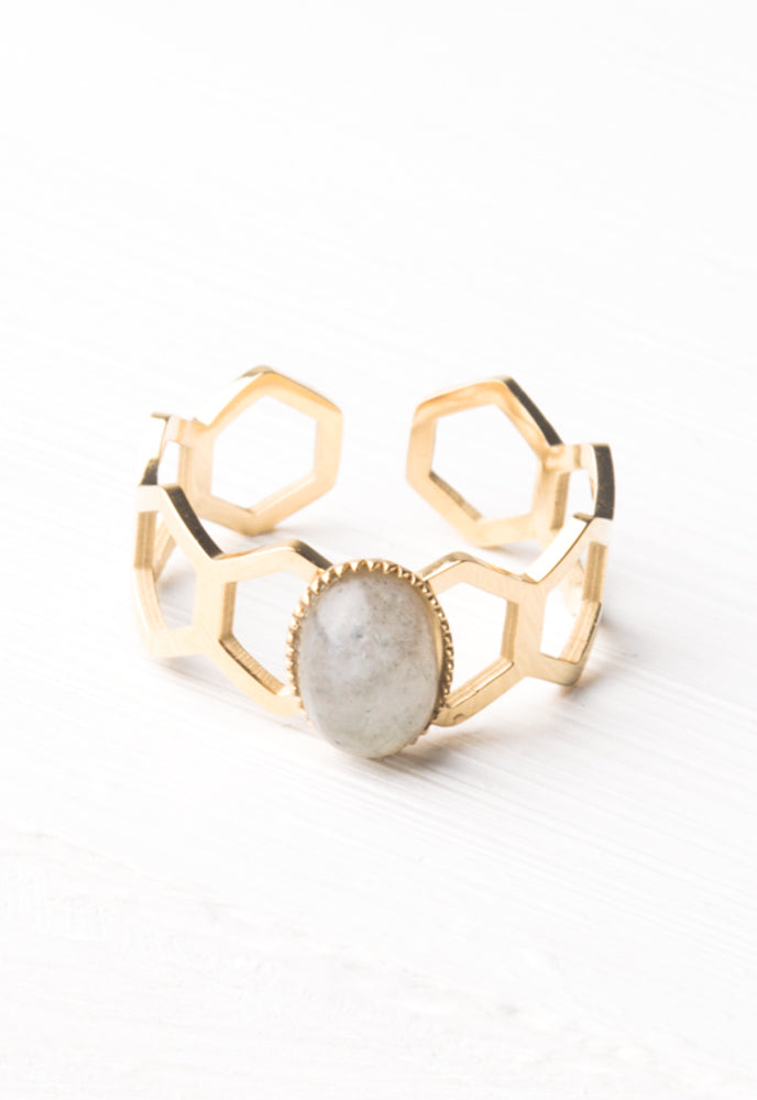 Kady Slate Gray and Gold Ring