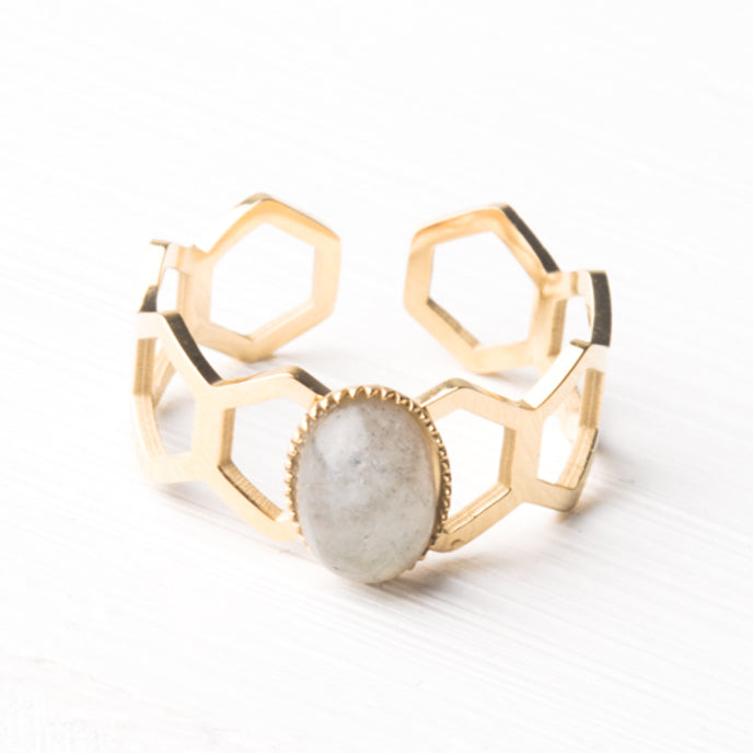 Kady Slate Gray and Gold Ring