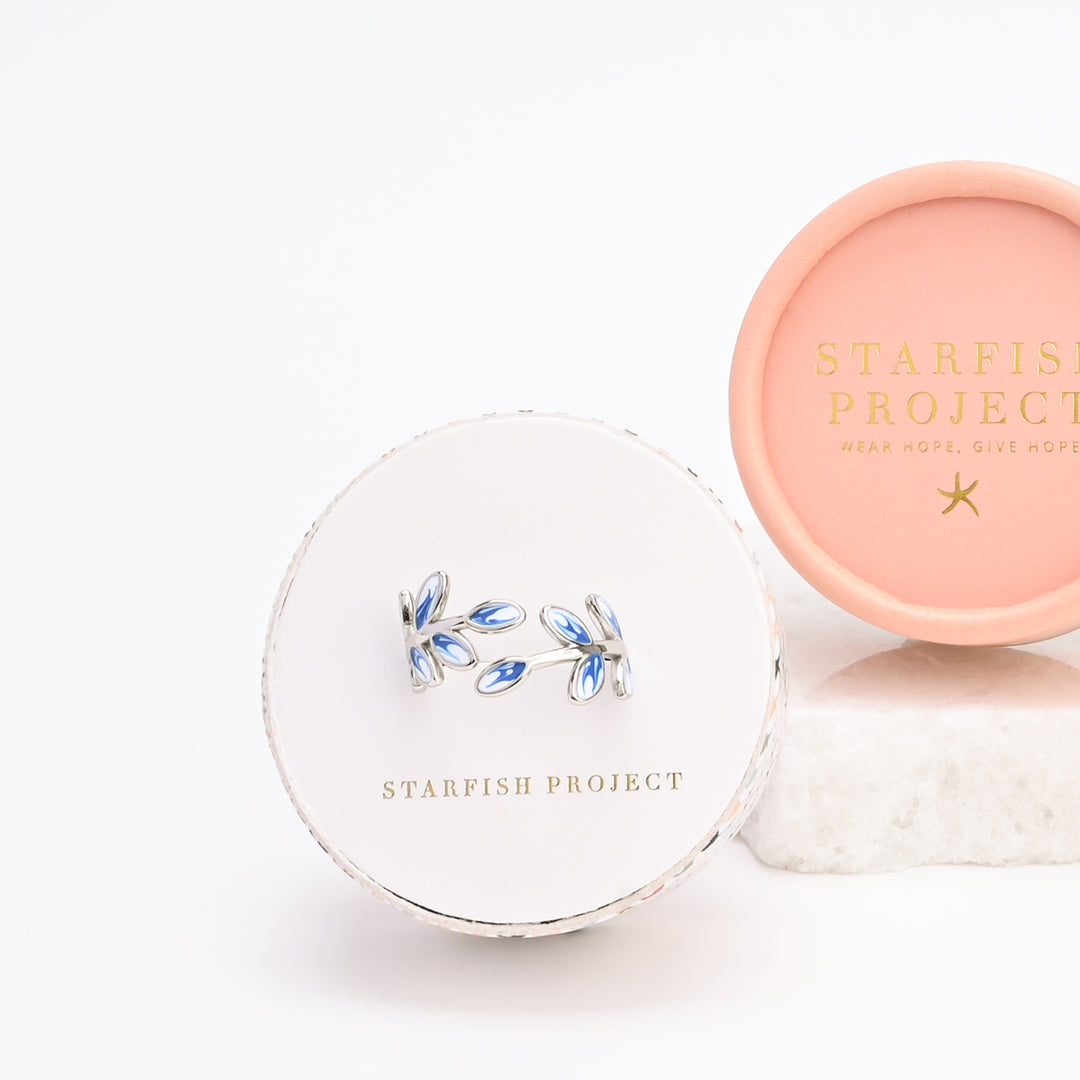 Hope Grows Ring in Silver & Blue