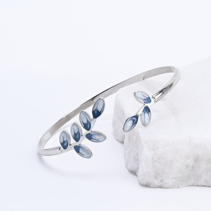 Hope Grows Cuff in Silver & Blue