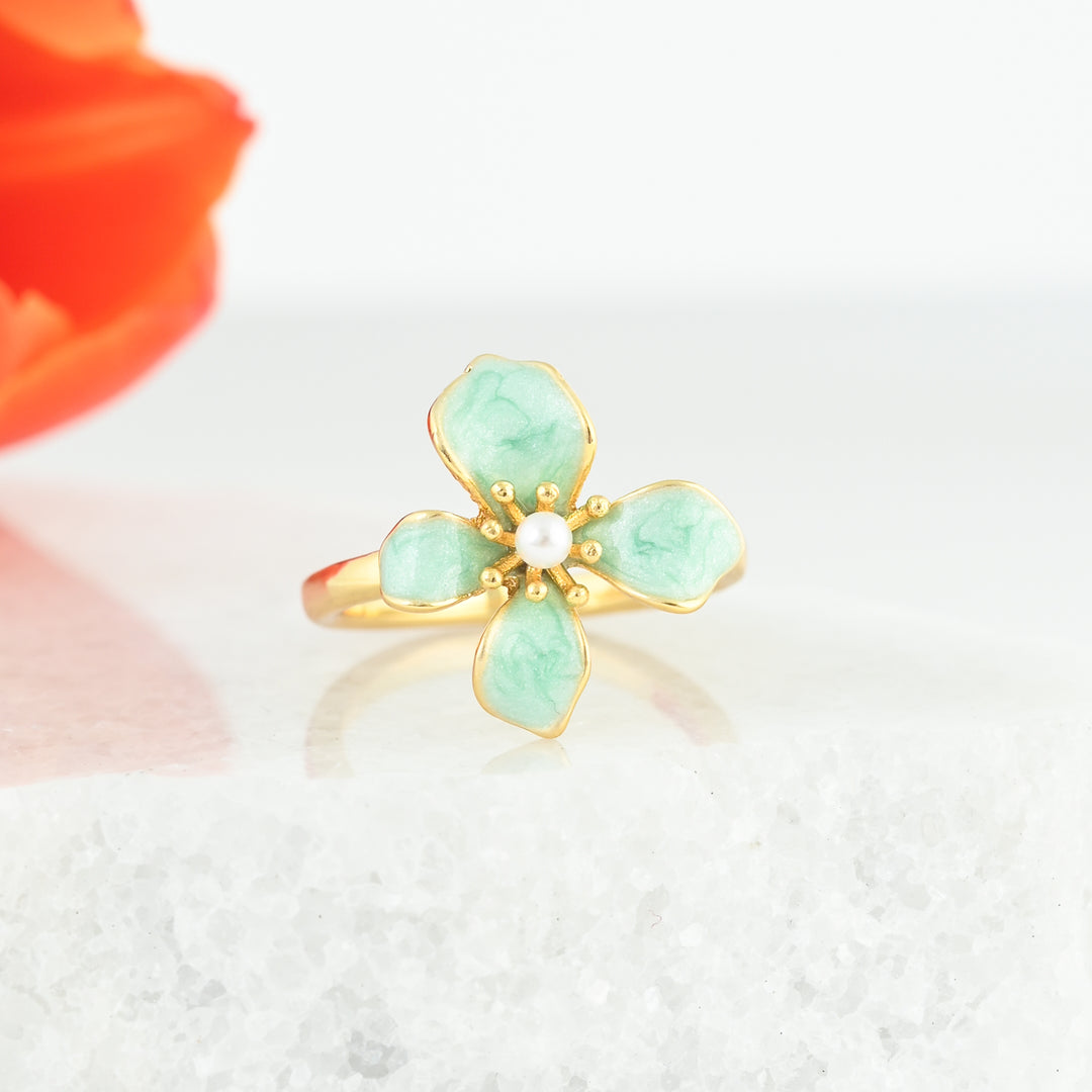 Hope in Bloom Ring in Mint