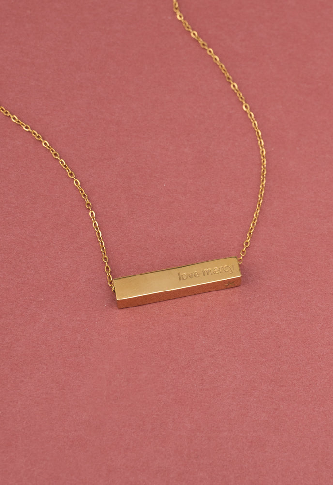 Walk Humbly Bar Necklace