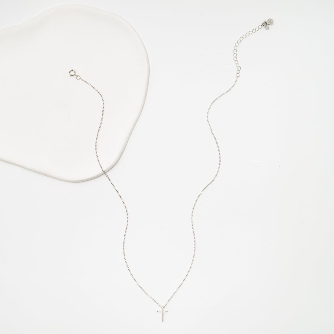 Faithful Sterling Silver Classic Cross Necklace