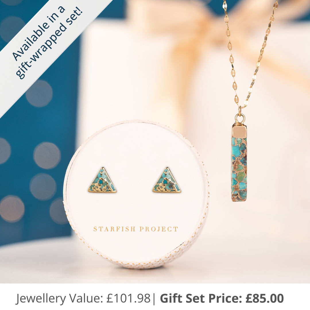 Ellie Triangle Turquoise Studs