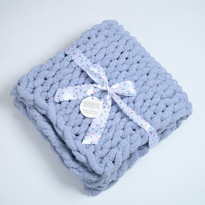 Woven Together Baby Blanket in Blue