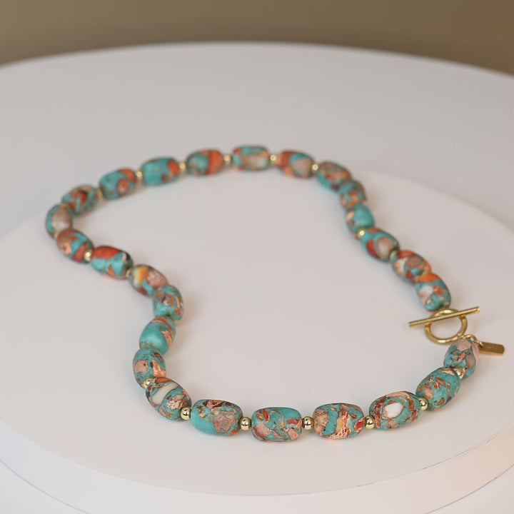 Sierra Bloom Turquoise Emperor Stone Beaded Phone Wrist Strap